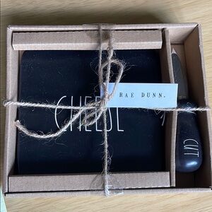 Rae Dunn Black Cheese Board with Knife